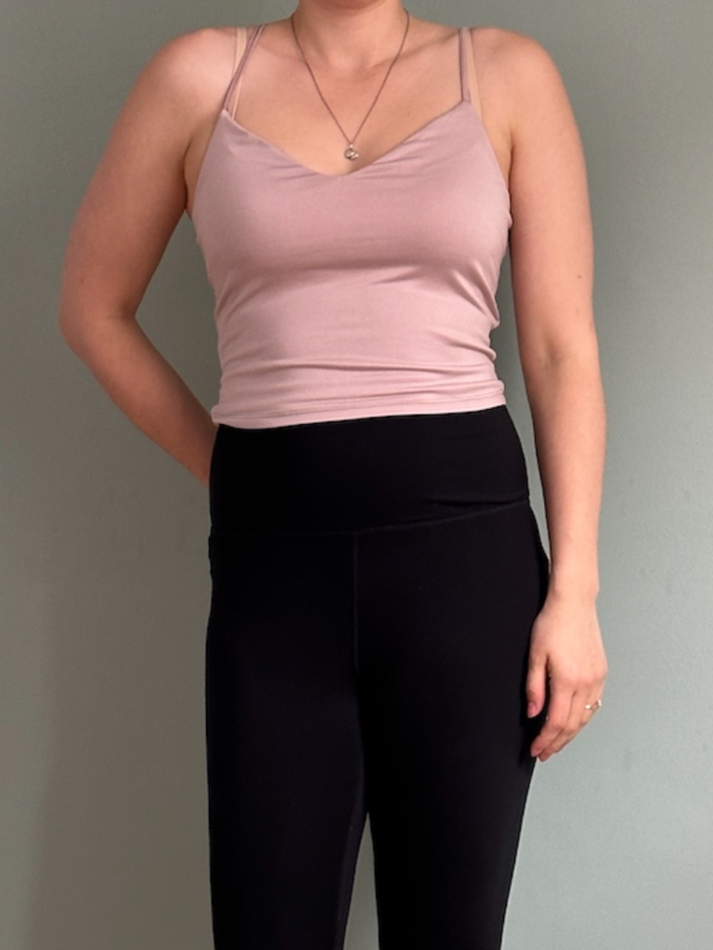 Dynamite Mauve V-Neck Crop Top (Size Small)